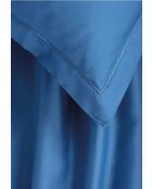 Parure drap plat + drap-housse + taies satin de coton - Uni 1 baratta Bleu 05