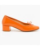 Orangefarbene Trotter-Ballerinas Diane aus Lackleder