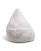 Housse de pouf imitation fourrure  Gris - 130 x 80 cm