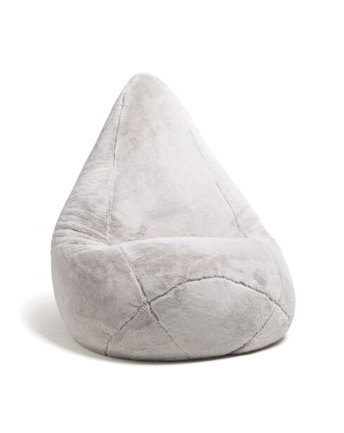 Housse de pouf imitation fourrure Gris - 130 x 80 cm