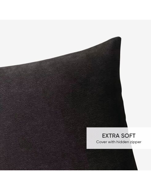 Housse de coussin Yara Gris foncé - 45 x 45 cm