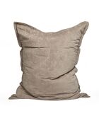 Housse de pouf velours côtelé  Taupe - 100 x 140 cm