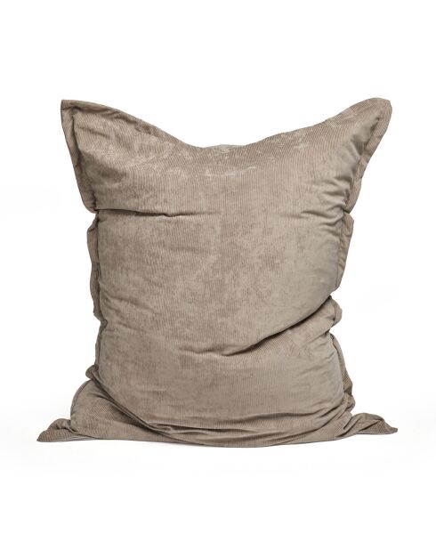 Housse de pouf velours côtelé Taupe - 100 x 140 cm