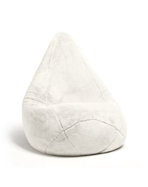 Housse de pouf imitation fourrure Blanc - 130 x 80 cm