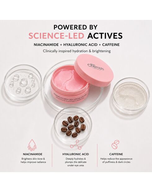 Masque contour des yeux  Hydratant à l'acide hyaluronique hydrogel - 21 paires