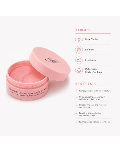 Masque contour des yeux  Hydratant à l'acide hyaluronique hydrogel - 21 paires