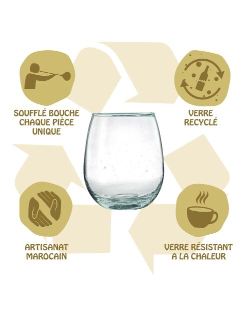Lot de 6 gobelets Nour transparent - 30 cl