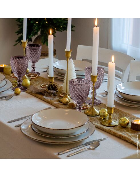 Set mit 6 violetten Strassstielgläsern - 20 cl
