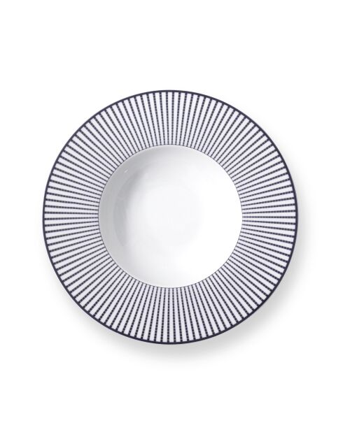 Plato hondo Alhambra blanco/azul - D.20 cm (set de 6)