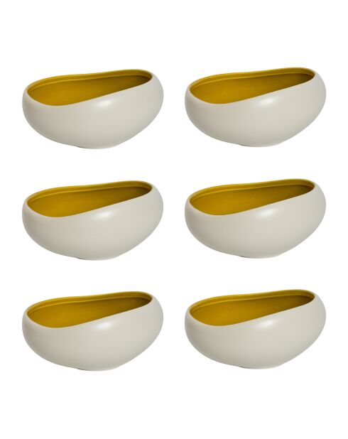 Lot de 6 coupelles Kyma jaune Argan - D.14 cm