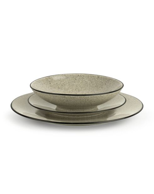 Servicio de cuarzo beige - 18 piezas