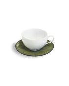 6 tasses à café & soucoupes Envie Bali vert/blanc - 20 x18 x19 cm