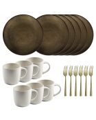 Set de postres y aperitivos Tara Bronze - 18 piezas