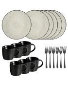 Dessert- und Snack-Set aus grauem Quarz, 18-teilig