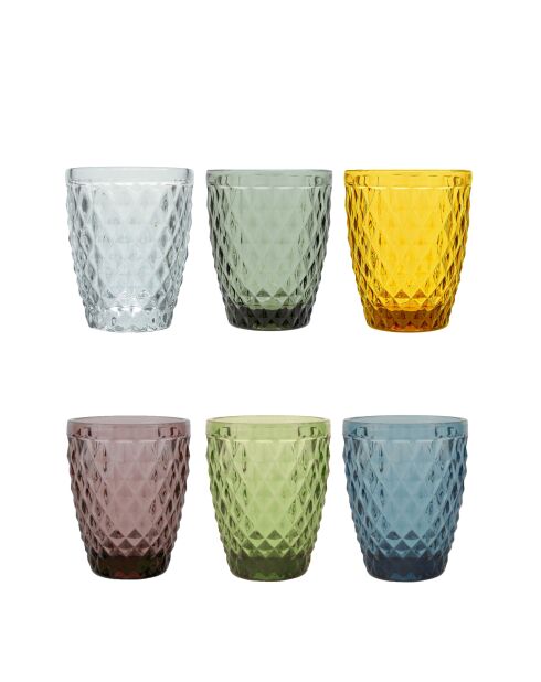 Lot de 6 gobelets Strass ambre - 22 cl