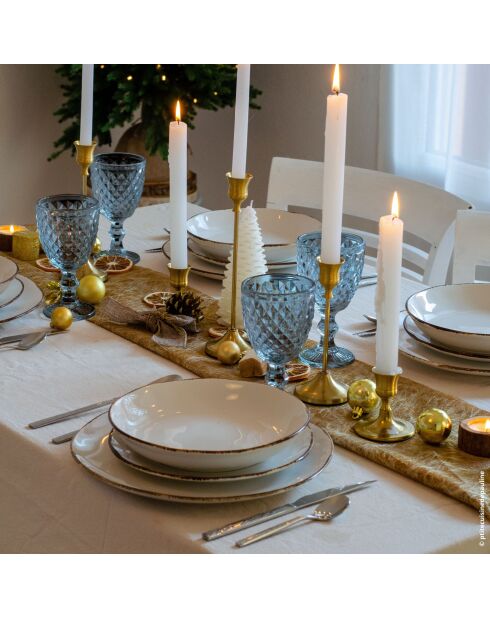 Set mit 6 blauen Strassstielgläsern - 20 cl