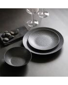 6 schwarze Mica-Dessertteller - D: 21 cm