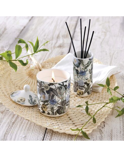 Candela profumata Garden Light Blue in barattolo di porcellana, Jasmine & Ylang, 315 g
