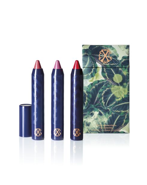 Trio de Crayons à lèvres rose velours/rose taffetas/rouge satin