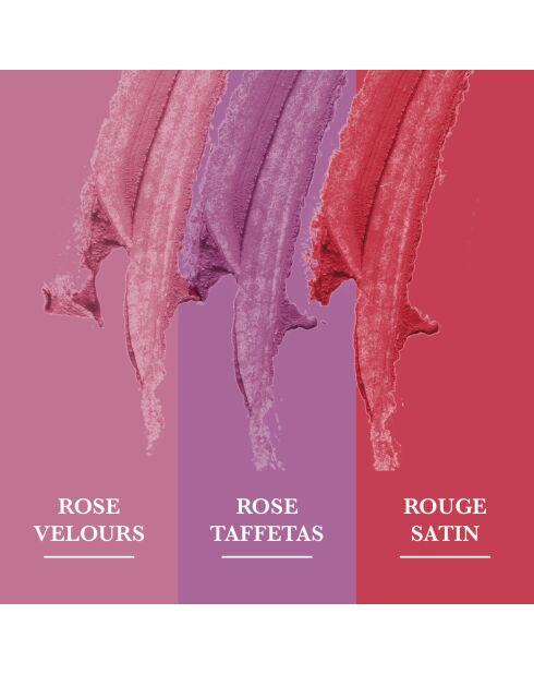 Trio de Crayons à lèvres rose velours/rose taffetas/rouge satin