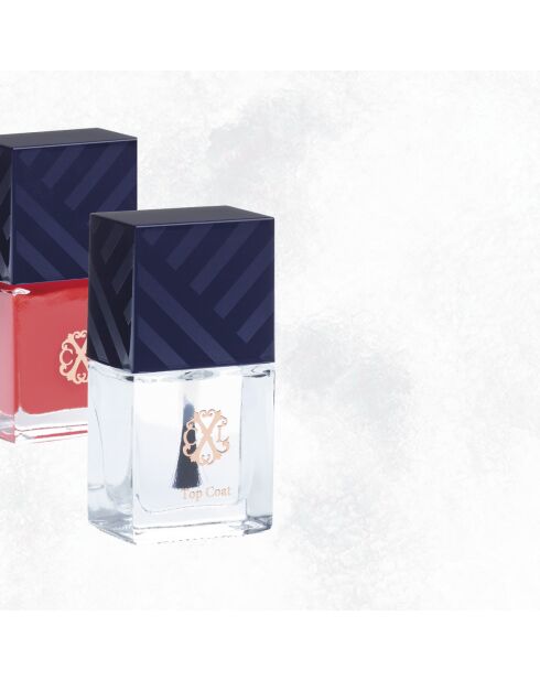 Kit de 3 vernis à ongles avec base coat et top coat nu / rouge /violet