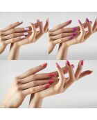 Kit de 3 vernis à ongles avec base coat et top coat nu / rouge /violet