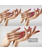 Kit de 3 vernis à ongles avec base coat et top coat nu / rouge /violet
