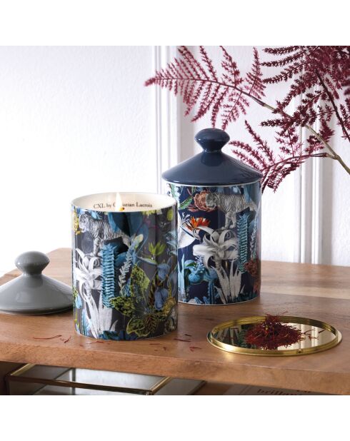 Duftkerze in einem Sansibar-Porzellanglas - Marineblaues Safranpulver - 315 g
