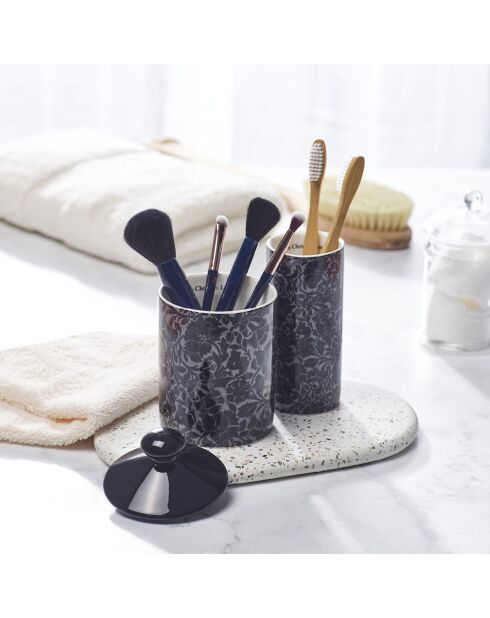 Diffuseur en porcelaine Arabesque Cèdre blanc /noir - 100 ml
