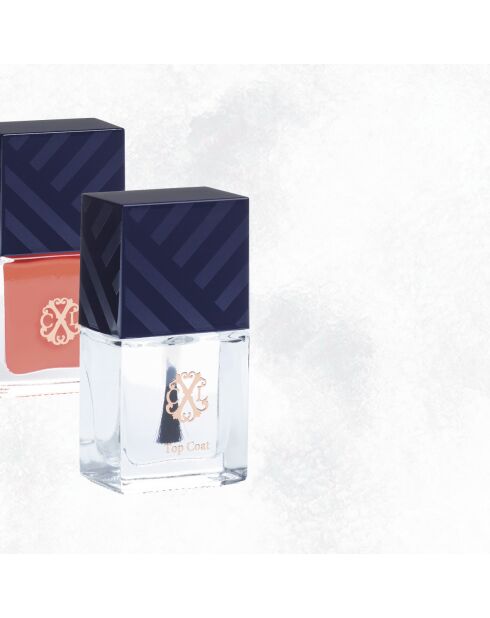 Kit de 3 vernis à ongles avec base coat et top coat orange / vert pastel / lilas