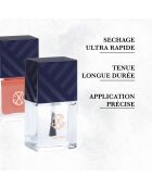 Kit de 3 vernis à ongles avec base coat et top coat orange / vert pastel / lilas