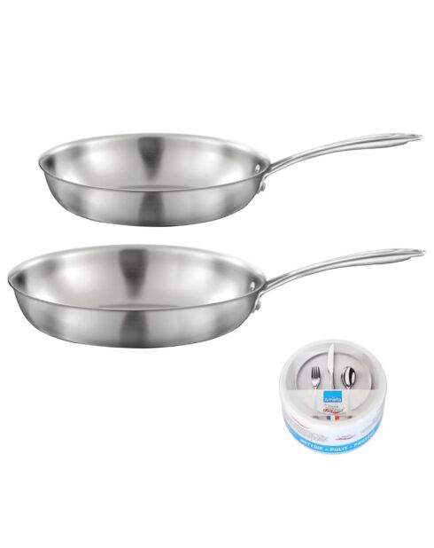 2 Poêles + 1 pierre d'argent® citron Gourmet