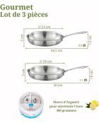 2 Poêles + 1 pierre d'argent® citron Gourmet