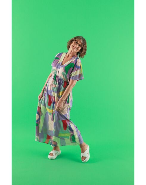 Raida Zoom blaues Maxikleid aus Baumwolle