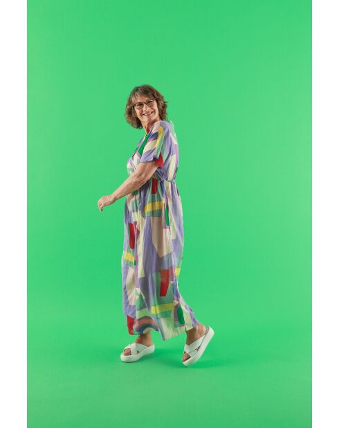 Raida Zoom blaues Maxikleid aus Baumwolle