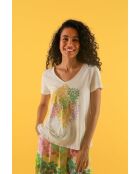 T-shirt MC in cotone Toche Feuillage ecru