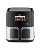Friggitrice digitale ad aria calda 8L - Touch screen - 12 programmi automatici acciaio inox/nero