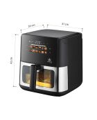 Friggitrice digitale ad aria calda 8L - Touch screen - 12 programmi automatici acciaio inox/nero