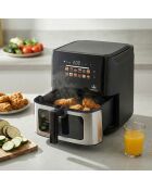 Friggitrice digitale ad aria calda 8L - Touch screen - 12 programmi automatici acciaio inox/nero