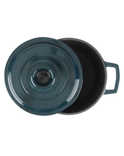 Cocotte en fonte ronde MasseIron Emeraude - 20x10cm