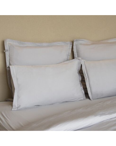 Housse de couette satin de en coton Julia gris perle