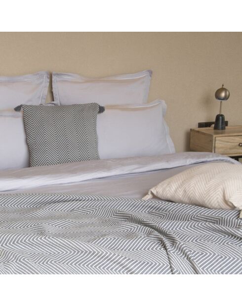 Housse de couette satin de en coton Julia gris perle