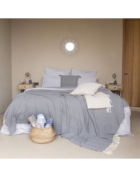 Housse de couette satin de en coton Julia gris perle