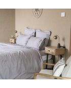 Housse de couette satin de en coton Julia gris perle