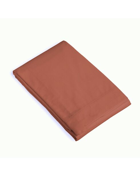 Drap plat percale de coton Nina rouge toscane