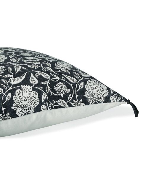 Coussin toile de coton Noida fusain