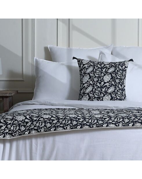 Coussin toile de coton Noida fusain
