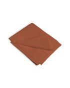 Sábana bajera ajustable de percal de algodón Nina de color rojo toscano