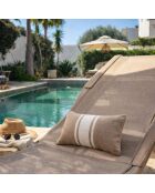 Cuscino da spiaggia St Tropez in cotone beige - 39x25 cm