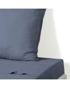 Drap plat lin lavé Camille bleu orage